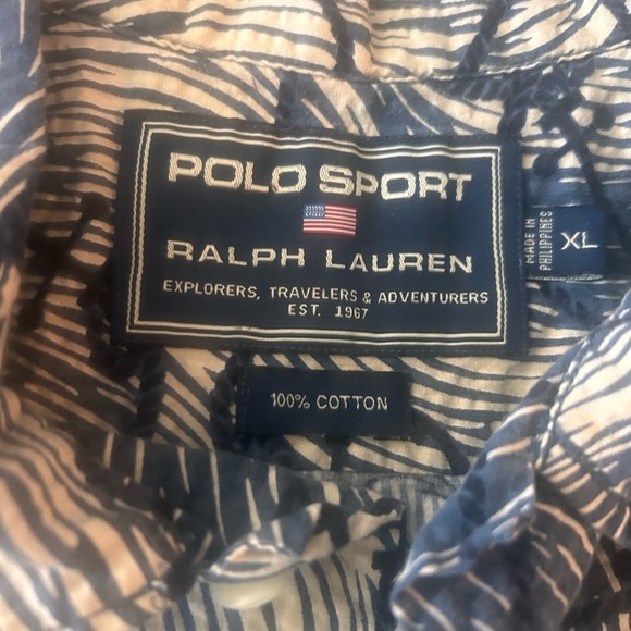 Polo Ralph Lauren Sport Vintage Seersucker Print Nautical Anchor Size XL - Picture 3 of 6